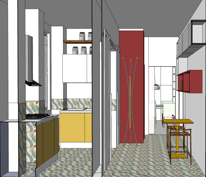 sezione cucina e ingresso
