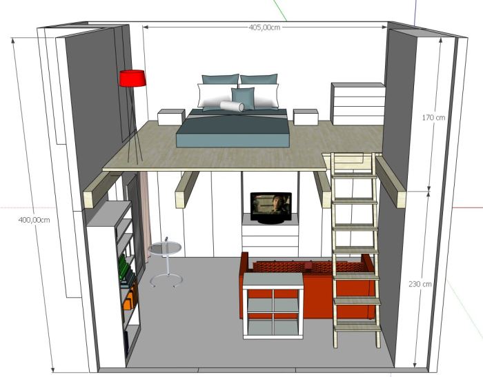 progetto soppalco per creare una camera da letto