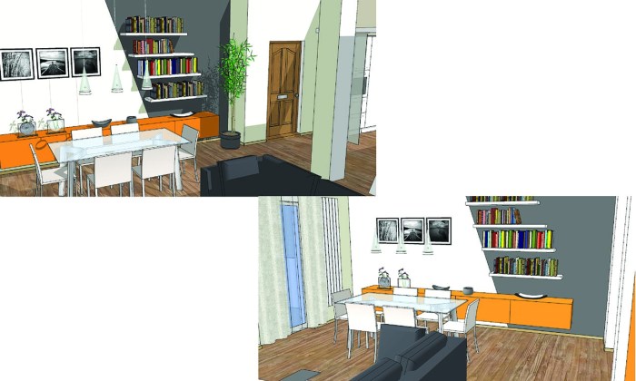 progetto linee asimmetrche e colori accesi