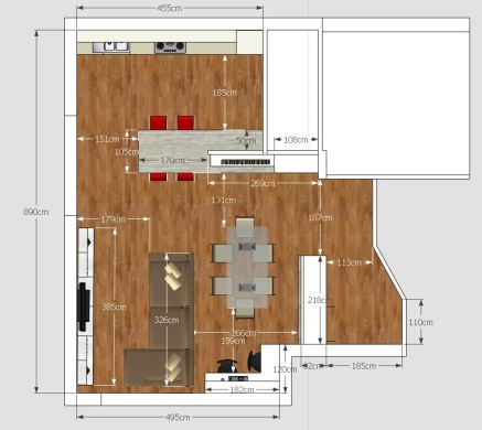 progetto living ingresso e cucina open space