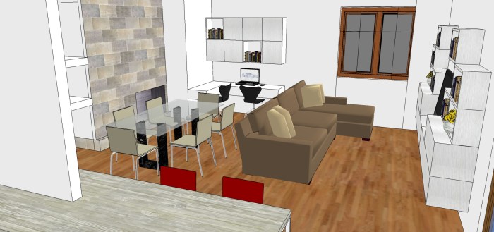 postazione lavoro in soggiorno