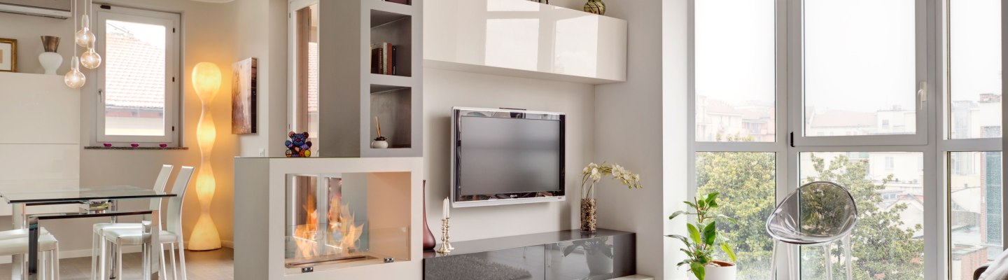 elegante combinazione di grigi e giochi di volume